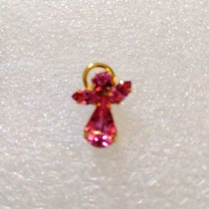 Beautiful faux gold and pink gemstones lapel pin brooch.